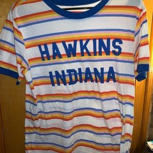 Stranger Things Hawkins Indiana Striped Tee